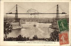 CPA Marseille Entree Du Vieux Port Et Font Transbordeur