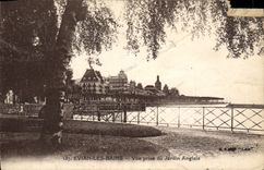 VINTAGE POSTCARD Evian Les Bains Seen from Of the English Garden