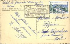 VINTAGE POSTCARD Evian Les Bains Hydropathic establishment And Hotels