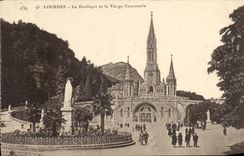 CPA Lourdes La Basilique Et Le Vierge Couronnee
