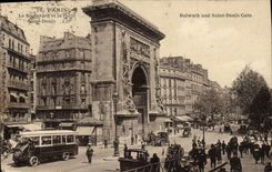 CPA Paris Le Route et la Porte Saint Denis 