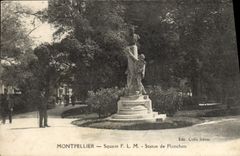 CPA Montpellir Square Statue de Planchon