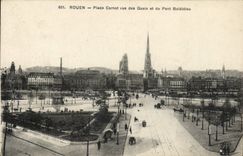 VINTAGE POSTCARD Rouen Places Carnot Vue of the Quays and the Bridge