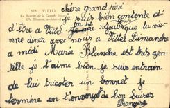 VINTAGE POSTCARD Vittel the refreshment bar of the great source