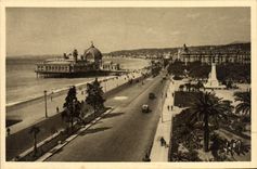 VINTAGE POSTCARD Nice Walk of the English Garden Albert 1st Palate of the pier