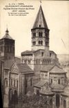 Iglesia de Clermont-Ferrand Notre Dame de la POSTAL de la VENDIMIA del puente