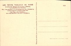 VINTAGE POSTCARD Paris Places ED Rostand the street Soufflot and the Pantheon