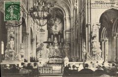 VINTAGE POSTCARD Sainte Anne d' Interior Auray of the basilica chorus and furnace bridges of the transept Organ