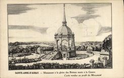VINTAGE POSTCARD Sainte Anne D' Auray Monument with the Glory of Breton Died with Hardly