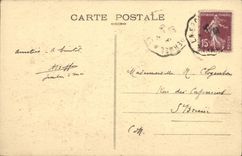 POSTAL Josselin de la VENDIMIA el castillo visto de la dimensión del canal