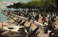 Jardín público de Royan Botton de la POSTAL de la VENDIMIA