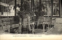 VINTAGE POSTCARD Martigny Les Bains Interior of the Source