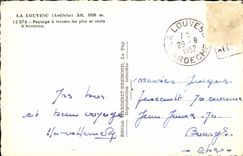 VINTAGE POSTCARD Louvesc Landscape through the Pines and Road of Annonnay