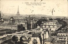 CPA Paris Panorama des Huit Ponts Tour Eiffel