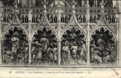 VINTAGE POSTCARD Amiens the Cathedral Scenes of the Life of Saint Jean Bapliste