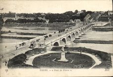 VINTAGE POSTCARD Tours Bridge of Pierre