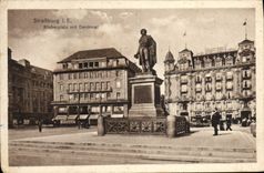 VINTAGE POSTCARD Strasburg Kleberplatz put Denkmal
