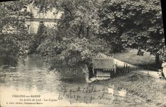 VINTAGE POSTCARD Trawl-nets On the Marne the Garden of Jard Swans