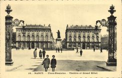 CPA Nancy Place Stanislas Theatre et Grand Hotel