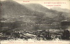 VINTAGE POSTCARD St Die Is Vue city towards Alsace taken heights of the mountain Saint Martin