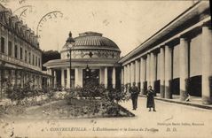 VINTAGE POSTCARD Contrexeville establishment and the source of the house