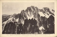 VINTAGE POSTCARD Aiguilles of Chamonix the Edge of Grepon Switches green in the content