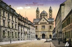 VINTAGE POSTCARD Speyer Dom MIT Versicherungs Anstalt