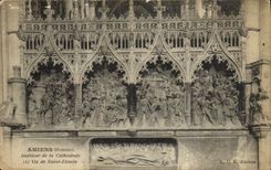 VINTAGE POSTCARD Interior Amiens of the Cathedral Life of St Firmin