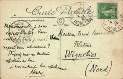 VINTAGE POSTCARD Tours the Place of Arts the Public gardens Rabelais and Descartes the stone bridge and the Loire