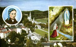 CPM Lourdes Vue Generale l'apparition