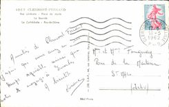 POSTAL MODERNA el lugar de la opinión de Clermont-Ferrand de Jaude rellena folklore