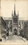 VINTAGE POSTCARD Amiens the Cathedral Gate of the Virgin Golden Left of the Church