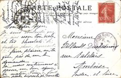 POSTAL Royan de la VENDIMIA estatua de Pelletan