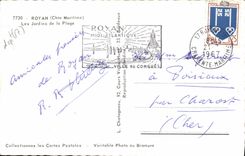 POSTAL MODERNA jardines de Royan de la playa