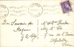 Tren de la opinión de Royan de la POSTAL de la VENDIMIA