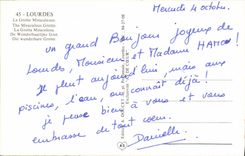 CPM Lourdes Grotte Miraculeuse