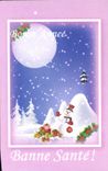 CPM Bonne annee Bonhomme de neige 