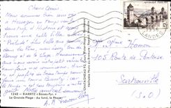 MODERN CARD Biarritz Main beach At the Bottom the Lighthouse