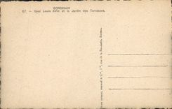 VINTAGE POSTCARD Bordeaux Quay Louis XVIII And the Garden Of the Terraces