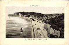 VINTAGE POSTCARD Etretat Considering Catch Of the Dimension of Downstream