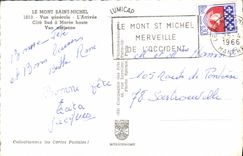 CPM Le Mont Saint michel Vue Generale L'Arrivee Cote Sud A Maree Haute Vue Aerienne