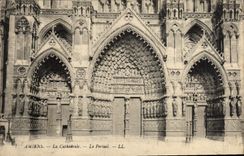 CPA Amiens La Cathedrale Le Portail