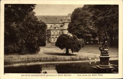 VINTAGE POSTCARD Sainte Genevieve Neuilly sur Seine Seen from Of the Small Bridge