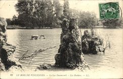 VINTAGE POSTCARD Wood De Vincennes the Lake Daumesuil Rocks