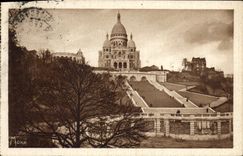 VINTAGE POSTCARD Paris Basilica of the Sacring Montmartre Heart