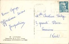 CPA Lourdes Apparition De La Vierge a Bernadette Soubirous en 1858