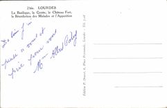 CPA Souvenir De Lourdes La grotte Le chateau fort La benediction des malades et l'apparition