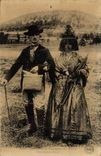VINTAGE POSTCARD costumes of Velay Two young grooms Folklore