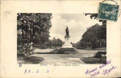 CPA Reims Square Et Statue Colbert