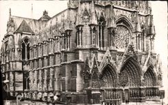 VINTAGE POSTCARD Rheims the Cathedral Taken Before Detail Of the Principal Frontage